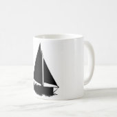 zwart bootsilhouet koffiemok (Voorkant rechts)
