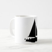 zwart bootsilhouet koffiemok (Voorkant links)