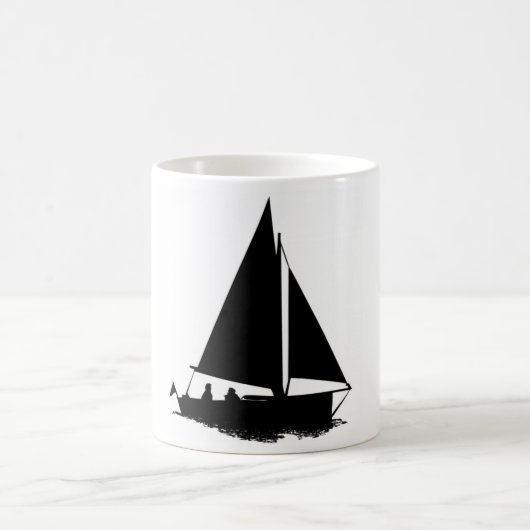 zwart bootsilhouet koffiemok (Center)
