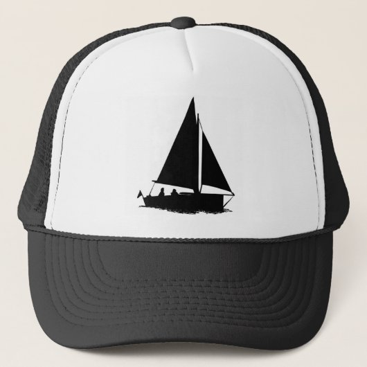 zwart bootsilhouet trucker pet (Voorkant)