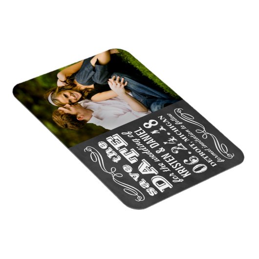  zwart bord Foto opslaan Datum Magneet (Rechterzijde)