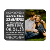  zwart bord Foto opslaan Datum Magneet (Horizontaal)