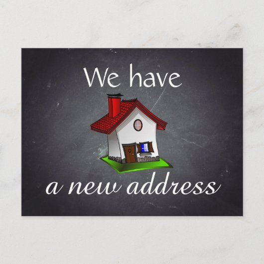 Zwart bord krijtbord retro adreswijziging aankondigingskaart (Voorkant)
