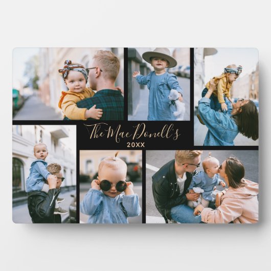 Zwart bord met aangepaste familiefoto sjabloon fotoplaat (voorkant)