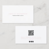 Zwart Bord Roze Professionele QR Code Visitekaartje (Voorkant / Achterkant)