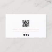 Zwart Bord Roze Professionele QR Code Visitekaartje (Achterkant)