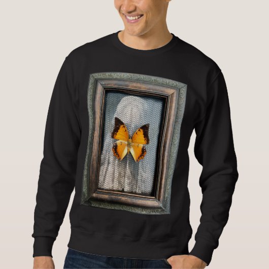 Zwart-Bordered Charaxes Butterfly Zwart Sweatshirt (Voorkant)