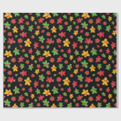 Zwart bordspel meeple kerstpatroon cadeaupapier (Vlak)