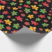 Zwart bordspel meeple kerstpatroon cadeaupapier (Hoek)