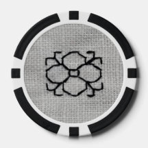 Zwart borduurwerk poker chip