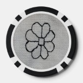 Zwart borduurwerk poker chip (Achterkant)