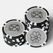 Zwart borduurwerk poker chip (Opstapeling)