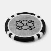 Zwart borduurwerk poker chip (Enkel)