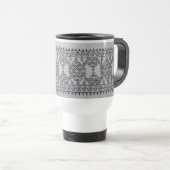 Zwart borduurwerk reisbeker (Voorkant rechts)