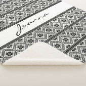 Zwart borduurwerk sherpa deken (3/4)