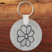 Zwart borduurwerk sleutelhanger (Voorkant)