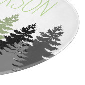 Zwart bos Bossen Pine Tree Aangepaste naam Snijplank (Hoek)