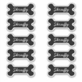 Zwart bot met naam sticker (Voorkant)