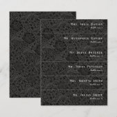 Zwart Botanisch Moody Bloemen Slanke Place Cards Kaart (Voorkant / Achterkant)