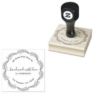 Zwart Botanische krans Custom Moderne Typografie Rubberstempel
