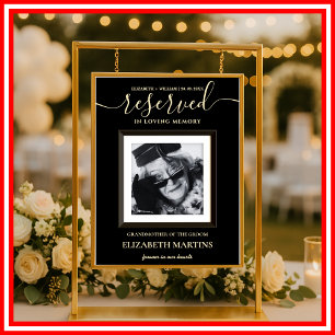 Zwart & Boter Geel Overleden Reserved Seat Sign Poster