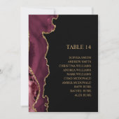 Zwart & Bourgogne Goud Bruiloft Zitkaarten Kaarten (Voorkant)