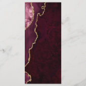 Zwart & Bourgogne Gouden Kalligrafie Bruiloft Menu (Achterkant)