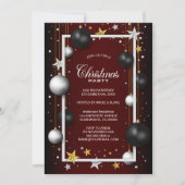 Zwart Bourgogne Kerst Ornament Kerstfeest Kaart (Voorkant)