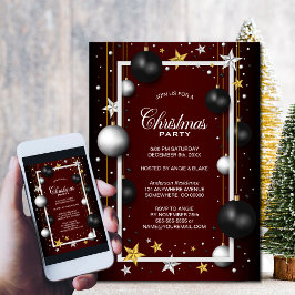 Zwart Bourgogne Kerst Ornament Kerstfeest Kaart