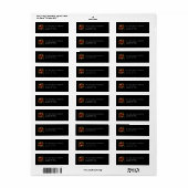 Zwart Bourgondië bloem Boho retouradres Etiket (Full Sheet)