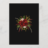 Zwart Bourgondië Floral Boho bruiloft details Informatiekaartje (Achterkant)