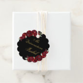 Zwart Bourgondië Quinceañera Dank u ornament Bedankjes Labels (In situ)