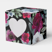 Zwart Bourgondië Saliegroen Stofblauw Bloem Logo Bedankdoosjes (Voorkant Zijde)