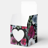 Zwart Bourgondië Saliegroen Stofblauw Bloem Logo Bedankdoosjes (Geopend)