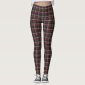 Zwart-Bourgondië-Wit Geruite Klassieke Leggings (Voorkant)