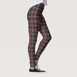 Zwart-Bourgondië-Wit Geruite Klassieke Leggings