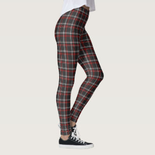Zwart-Bourgondië-Wit Geruite Klassieke Leggings
