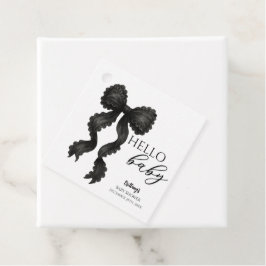 Zwart Bow Baby shower Coquette lint Bedankjes Labels