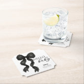 Zwart Bow Baby shower Coquette lint Kartonnen Onderzetters (Insitu)