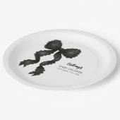 Zwart Bow Baby shower Coquette lint Papieren Bordje (Gekanteld)