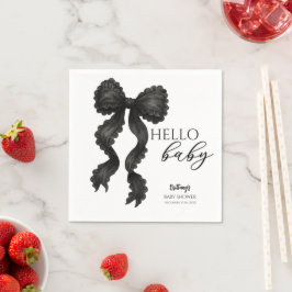 Zwart Bow Baby shower Coquette lint Servet