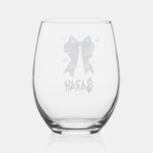 Zwart Bow Gotisch Tas Bachelorette Bruidsmeisje ca Wijnglas Zonder Voet (Voorkant)