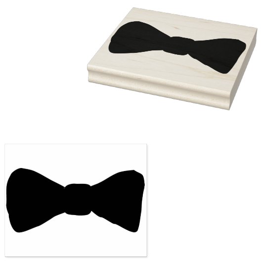 Zwart Bow Stropdas Rubber Stamp Rubberstempel (Gestempeld)