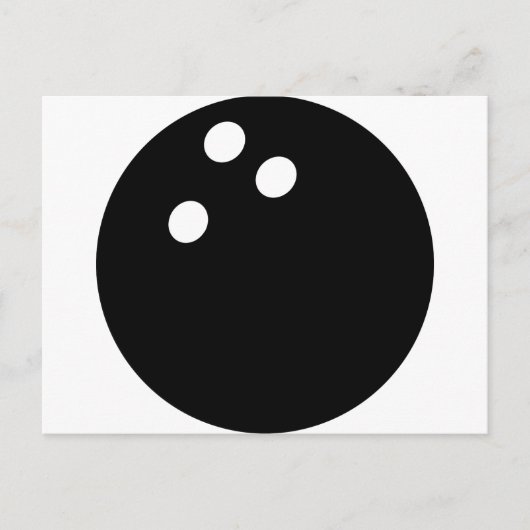 zwart bowlingbalpictogram briefkaart (Voorkant)
