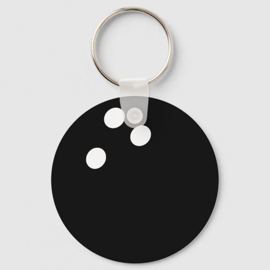 zwart bowlingbalpictogram sleutelhanger (Voorkant)