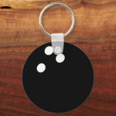 zwart bowlingbalpictogram sleutelhanger (Voorkant)
