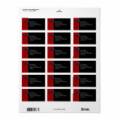 Zwart BowTie rood adreslabel Etiket (Full Sheet)