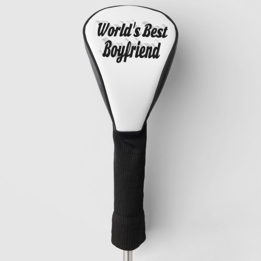 Zwart Boyvriend-script Golfheadcover (Voorkant)