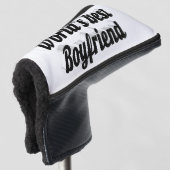 Zwart Boyvriend-script Golfheadcover (3/4 voorkant)