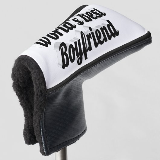 Zwart Boyvriend-script Golfheadcover (3/4 voorkant)